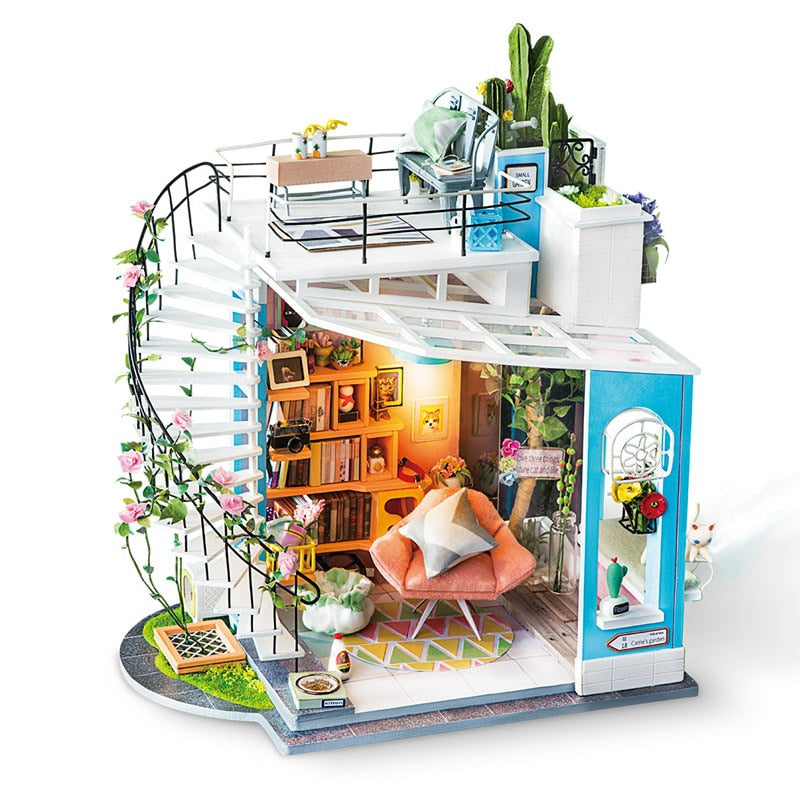Kids DIY Miniature Dollhouse Wooden Kits Toys childrensterritory