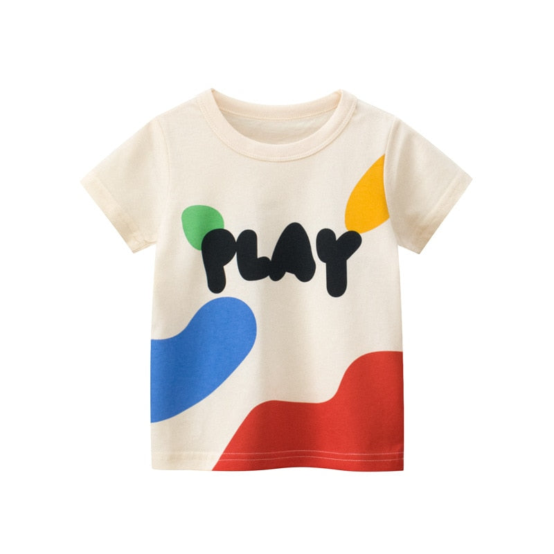 Graffiti Print Kids Boys Girls Summer Cotton T-Shirt Top childrensterritory