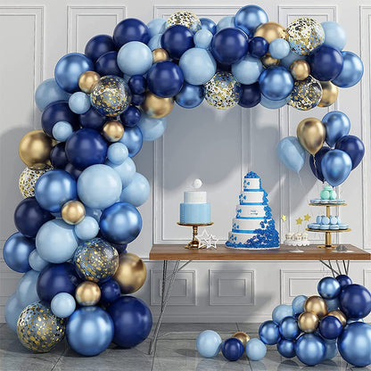 Blue Gold Balloons Garland Kit For Party Decoration childrensterritory