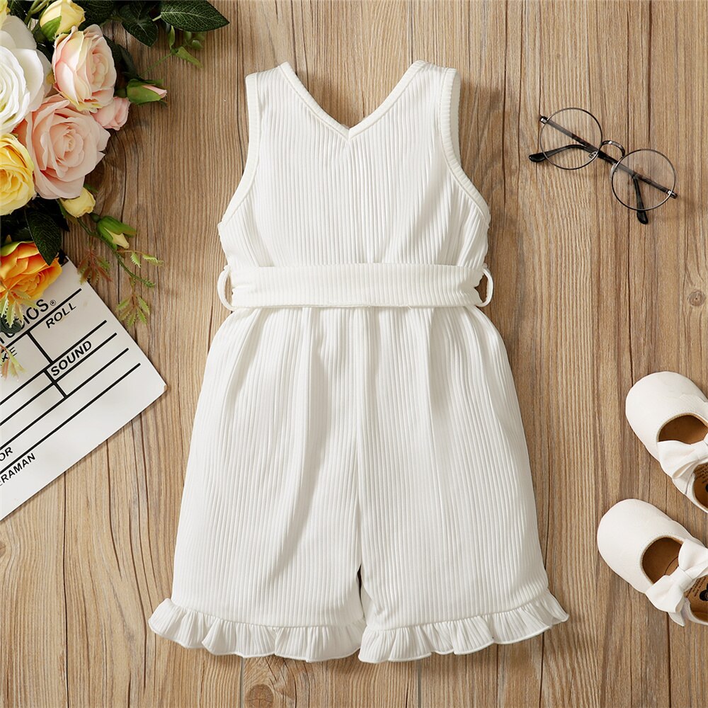 Toddler Girl Sleeveless Summer Jumpsuit childrensterritory