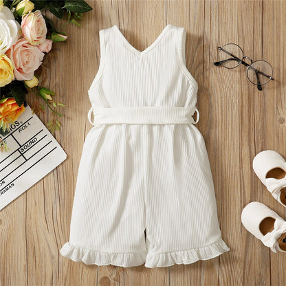 Toddler Girl Sleeveless Summer Jumpsuit childrensterritory