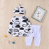 3PCS Cloud Print Top & Pant Unisex Baby Clothes Set childrensterritory