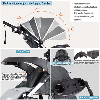 Fold-able &amp; Reversible Jogging Stroller for Baby childrensterritory