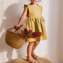 Kid Girl Solid Ruffles Sleeveless Sundress | Cotton Dress childrensterritory
