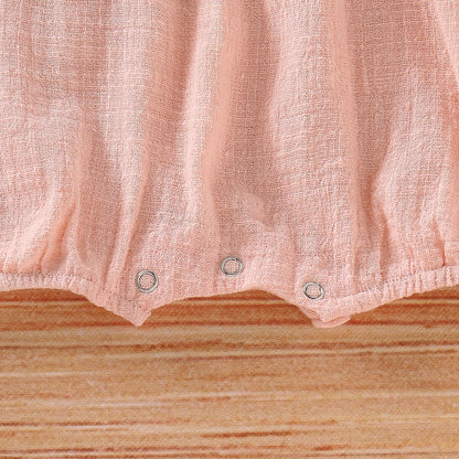 2Pcs Lace Sleeves Baby Girl Bodysuit with Headband childrensterritory