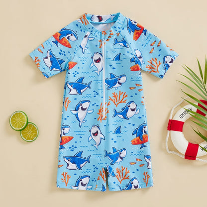 Baby/Kids Cartoon Shark Print Swimsuit for Girl Boy childrensterritory