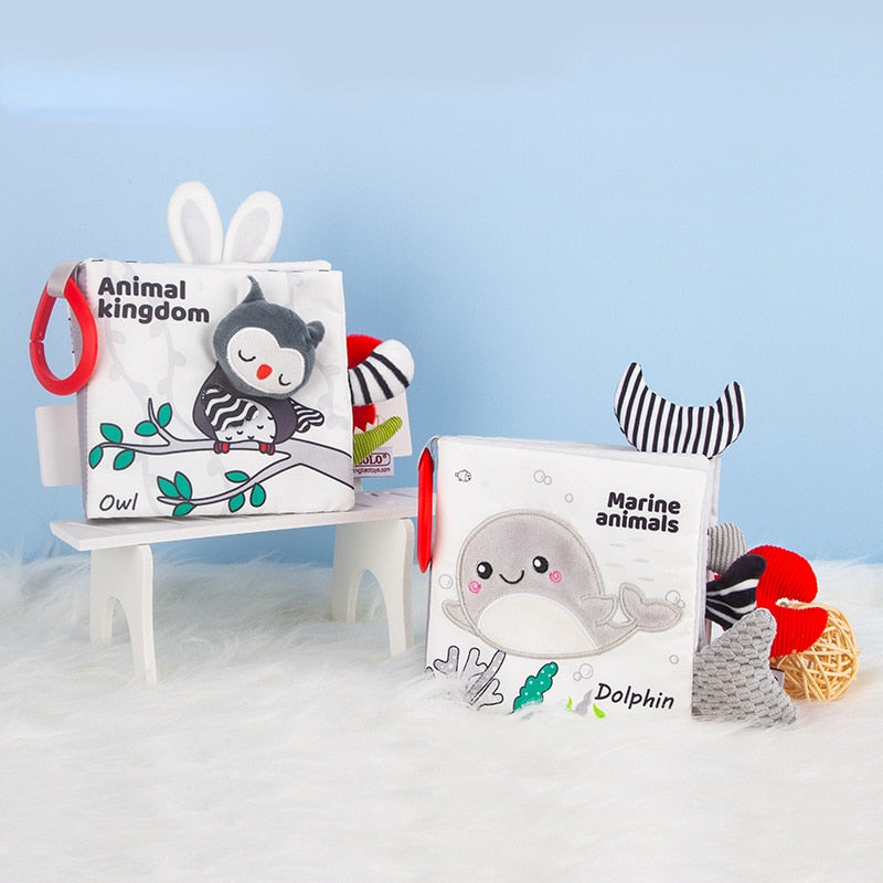 Baby Black and White Tail Cloth Book childrensterritory