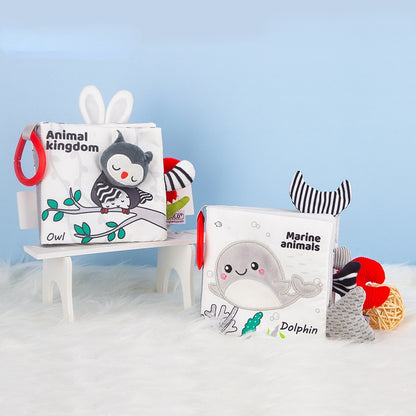 Baby Black and White Tail Cloth Book childrensterritory
