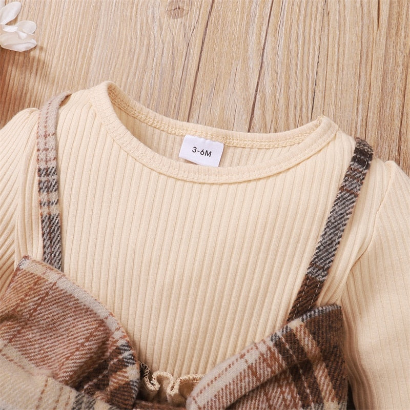 Plaid Print Bow Decor Baby Girls Princess Dress childrensterritory