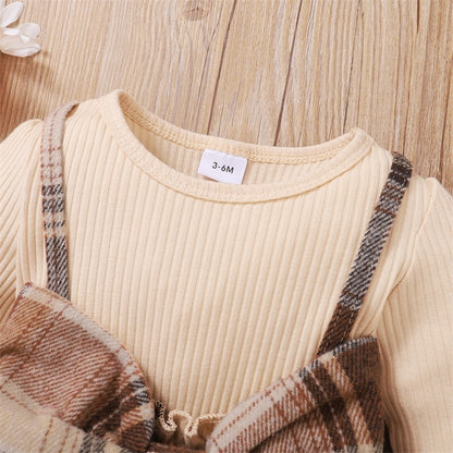Plaid Print Bow Decor Baby Girls Princess Dress childrensterritory