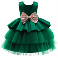Toddler Girl Big Bow Tutu Baptism/Wedding Party Dress childrensterritory