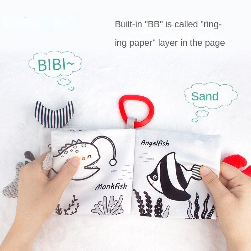 Baby Black and White Tail Cloth Book childrensterritory