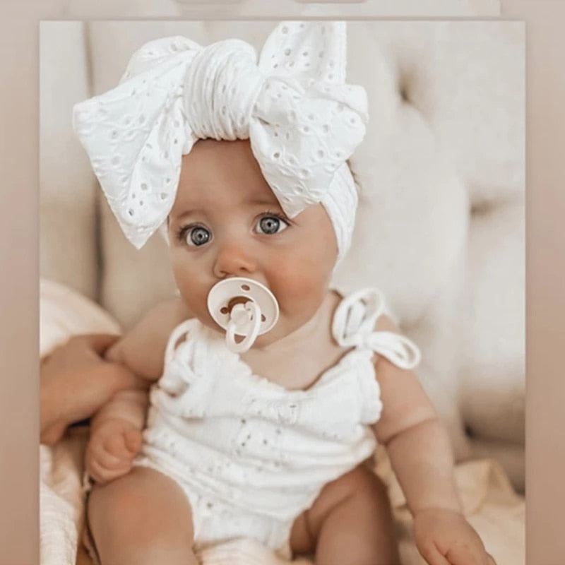 Baby Girl Embroidery Turban Knotted Bow Headband childrensterritory