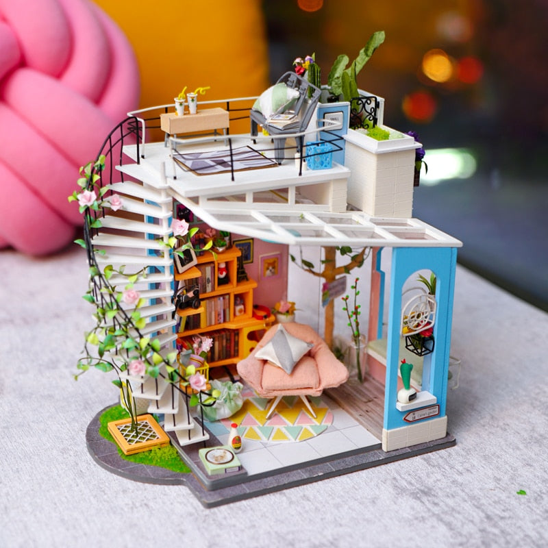Kids DIY Miniature Dollhouse Wooden Kits Toys childrensterritory