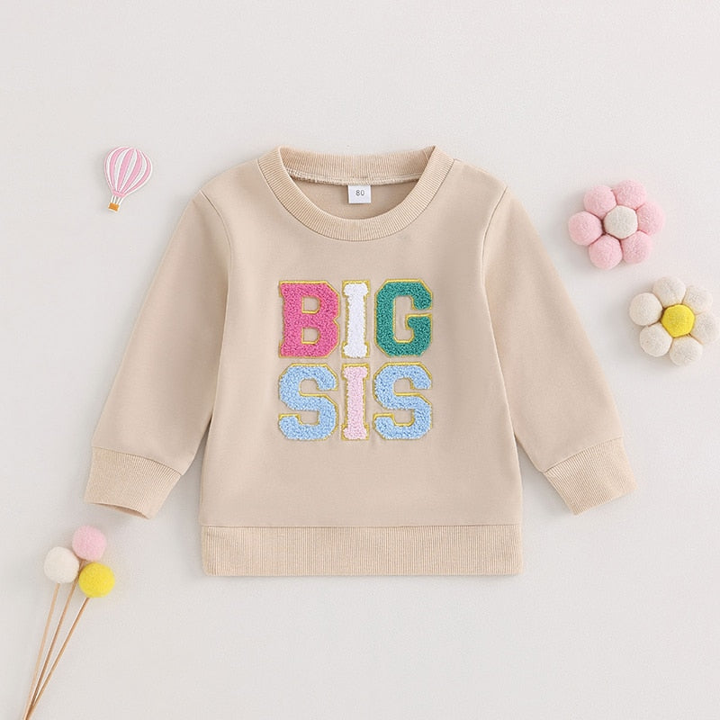 Toddler Girl Letter Print Long Sleeves Pullover Top childrensterritory