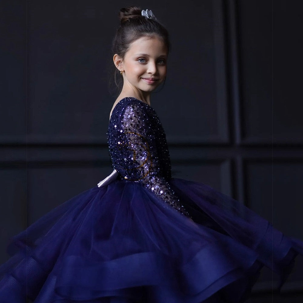 Customized Little Girl Puffy Birthday Party Gown childrensterritory