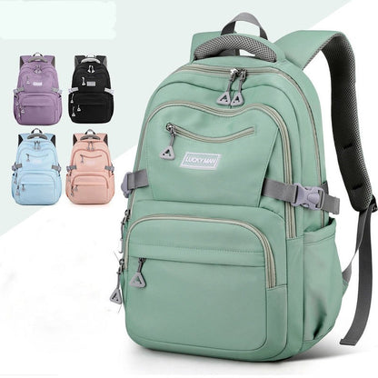Solid Color Waterproof Shoulder Backpack for Teenage Girls childrensterritory