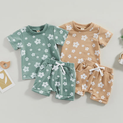 Floral Printed 2pcs Summer Clothing Set for Baby Girl childrensterritory
