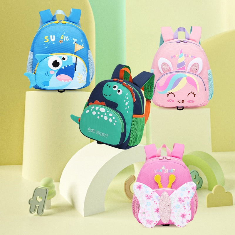 3D Cartoon Deisgn Kids School Backpacks with Traction Line childrensterritory