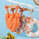 Kids/Baby Girls Floral Sleeveless Ruffle Swim Suit childrensterritory