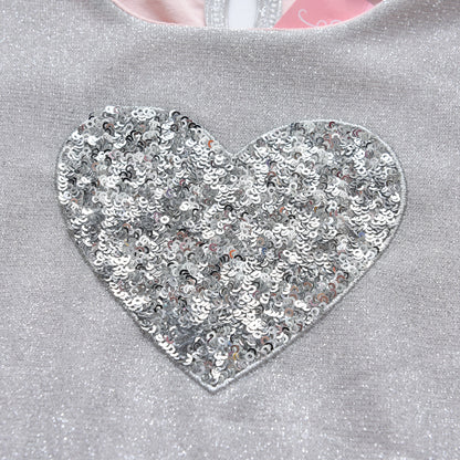 Kids Girls Heart Yarn Long Sleeve Dress childrensterritory