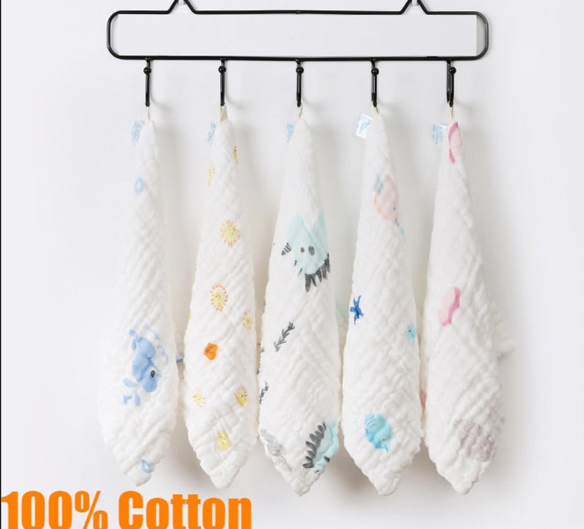 Baby Soft Cotton Bath Towel &amp; Handkerchief 5PCS/Lot childrensterritory
