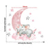 Pink Baby Elephant & Stars Wall Stickers for Baby Girl&