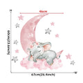 Pink Baby Elephant & Stars Wall Stickers for Baby Girl's Room childrensterritory