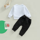 0-3Years Boys Letter Print Pullover & Solid Pant Outfit Set childrensterritory