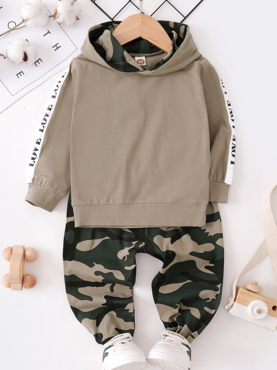Camouflage 2Piece Hooded Outfit Set for Baby Boy childrensterritory
