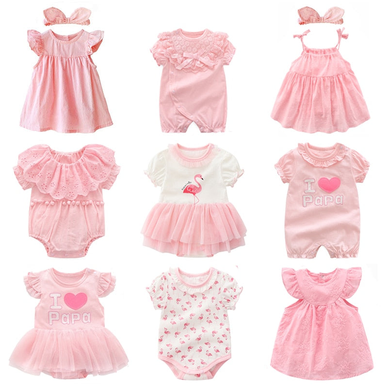 Baby Girl Pink Princess Clothing Sets for Birthday Party childrensterritory