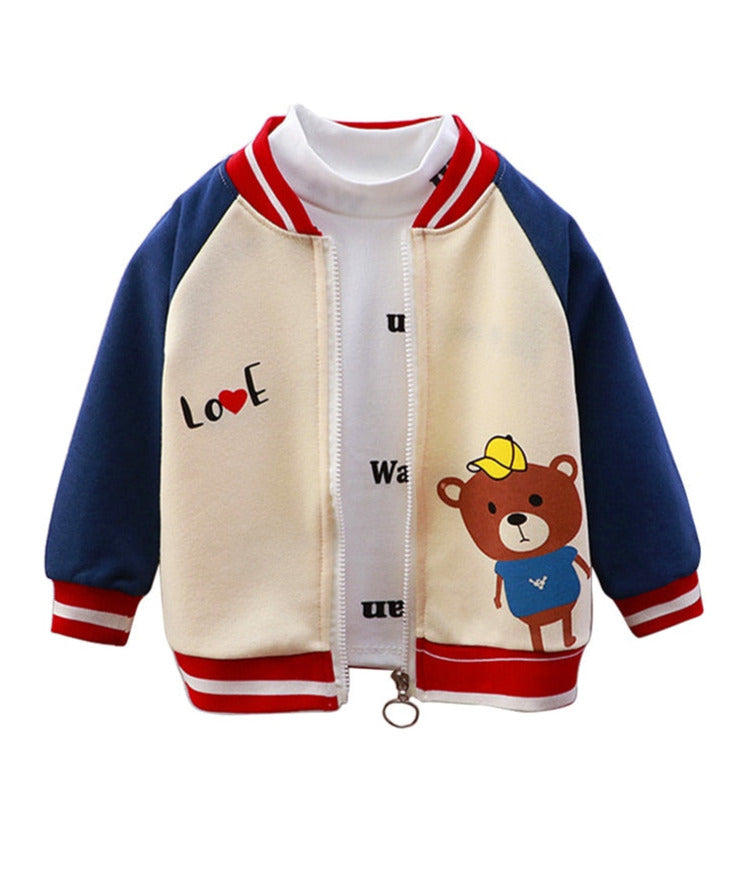 Baby/Kids Letter Cartoon Print Zipper Jacket for Boy childrensterritory