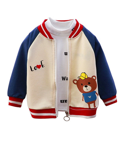 Baby/Kids Letter Cartoon Print Zipper Jacket for Boy childrensterritory