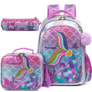 Sequin Mermaid Design Backpack with Lunch Box Set for Kids childrensterritory