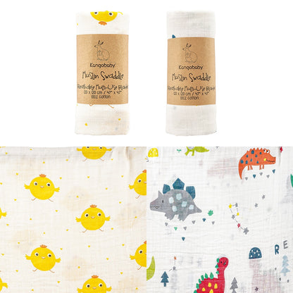 2 Pieces Pack Muslin Cotton Baby Swaddles/Blankets childrensterritory
