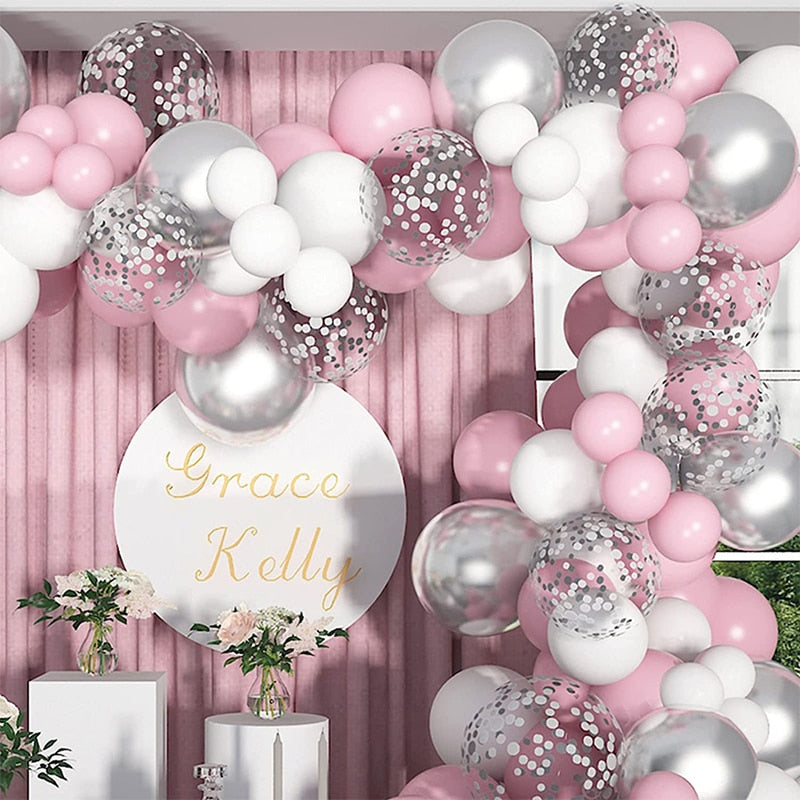 Pink Balloon Garland Arch Kit for Baptism Decoration childrensterritory