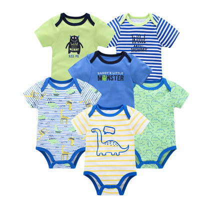 Cotton Short Sleeve Baby Unisex Cartoon Bodysuits childrensterritory