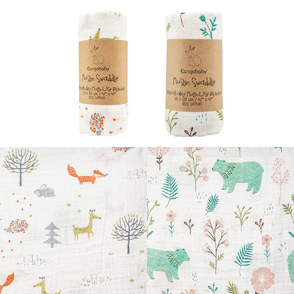 2 Pieces Pack Muslin Cotton Baby Swaddles/Blankets childrensterritory