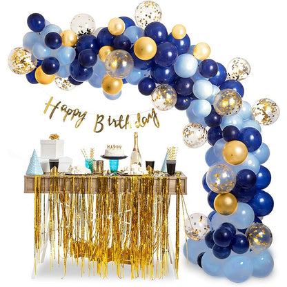 Blue Gold Balloons Garland Kit For Party Decoration childrensterritory