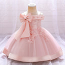 Baby Girls Bow Lace Flower Wedding/Party Gown childrensterritory