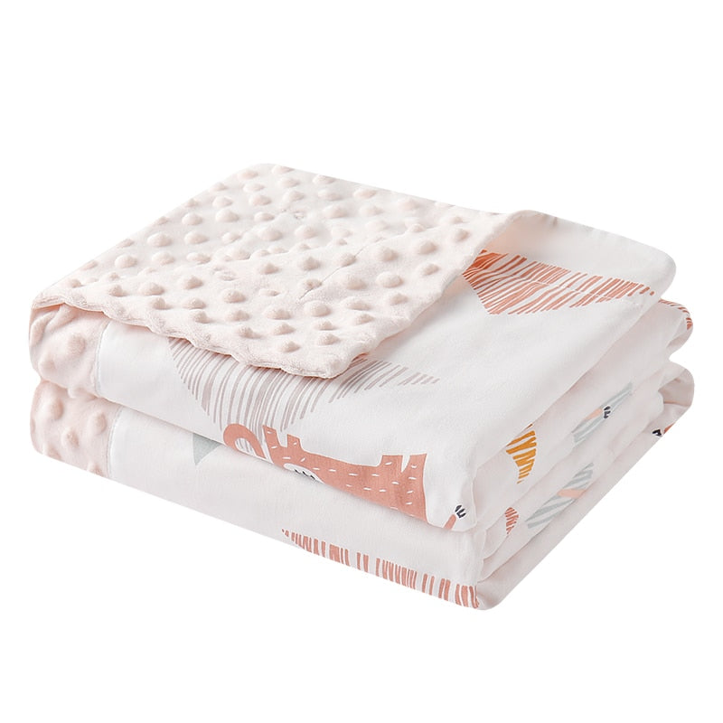 Cute Print Plush Dot Baby Swaddle/Blanket 100x80cm childrensterritory