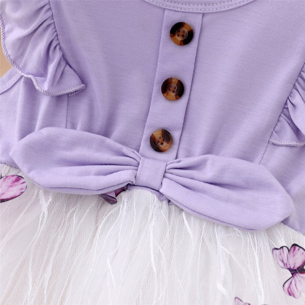 Tulle Butterfly Designed Kids Girls Birthday Dress childrensterritory