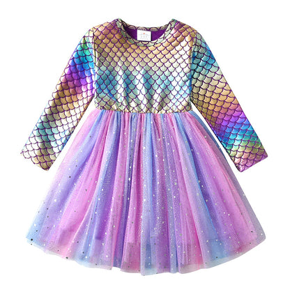 Mermaid Style Elegant Tutu Ball Gown for Kids Girls childrensterritory