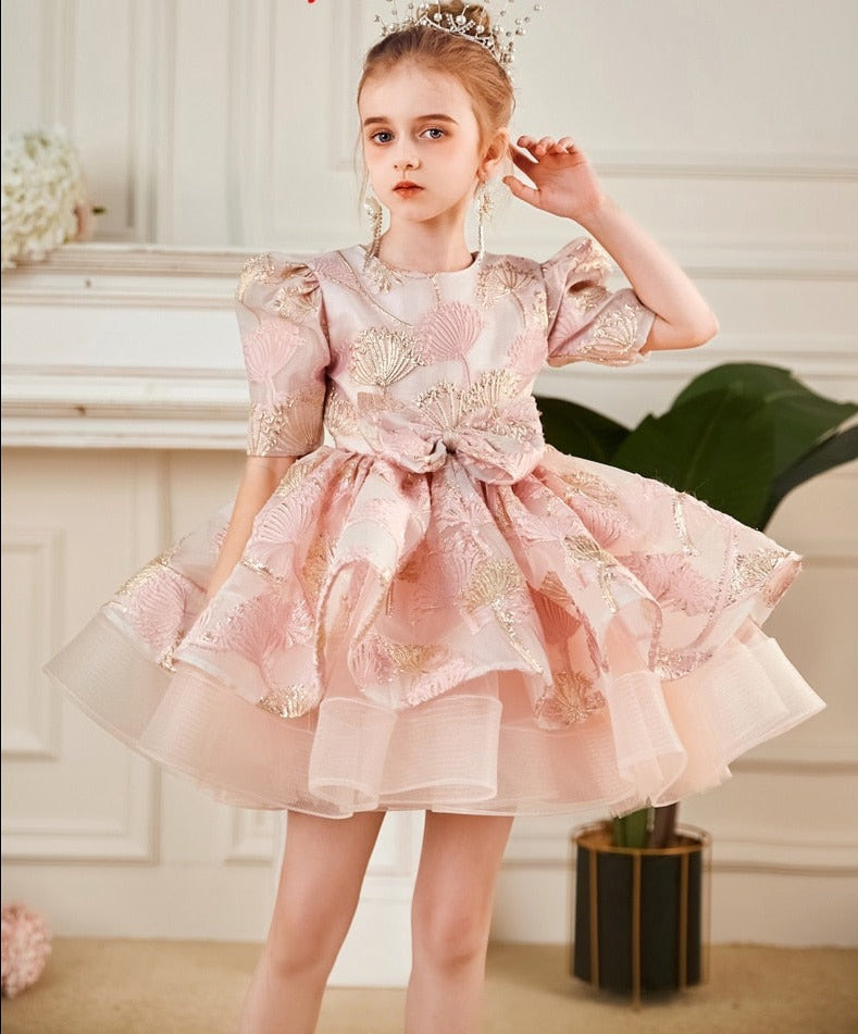 Elegant Embroidery Little Girl Lush Birthday Party Dresses childrensterritory