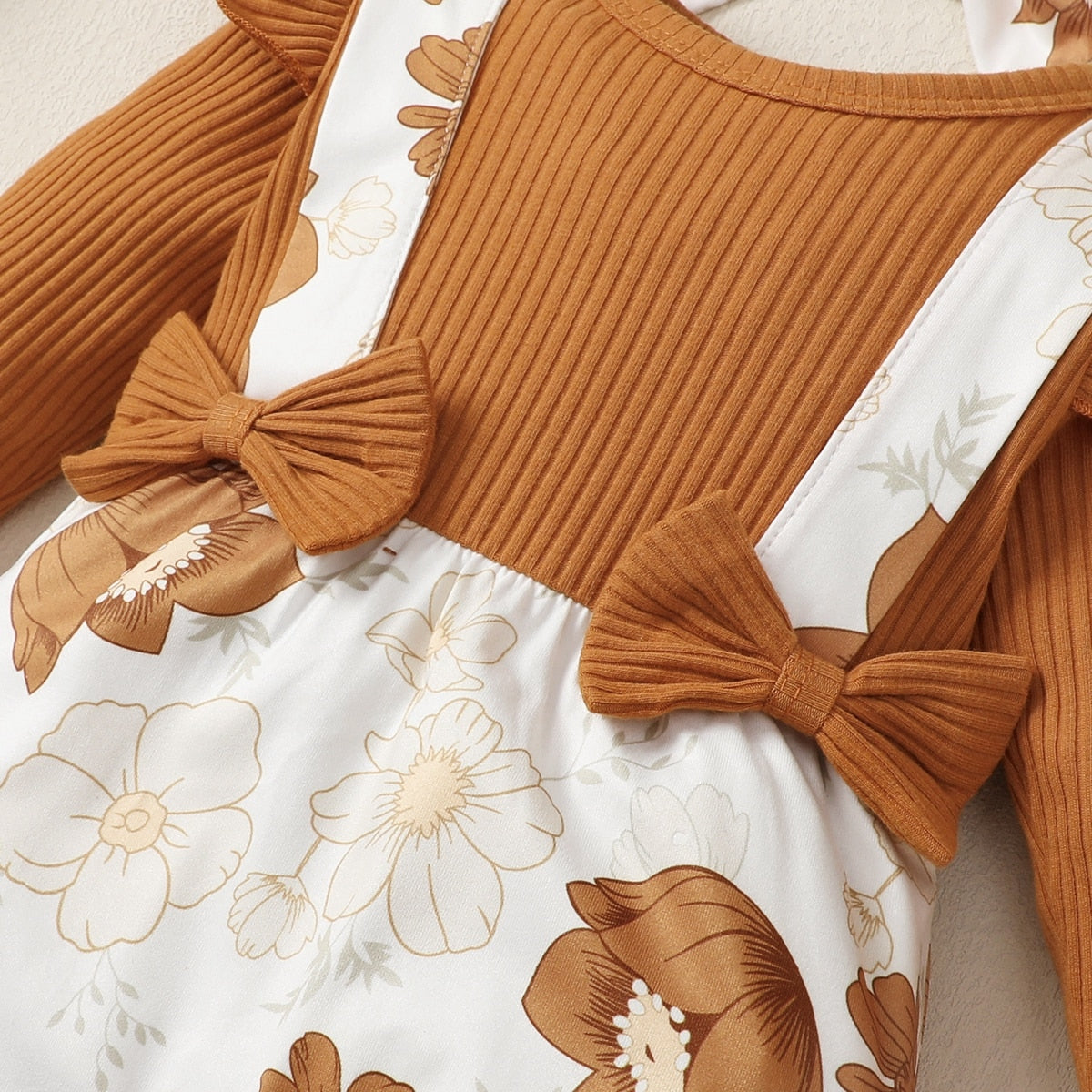 Infant Girl Floral Printed Long Sleeve Jumpsuit childrensterritory