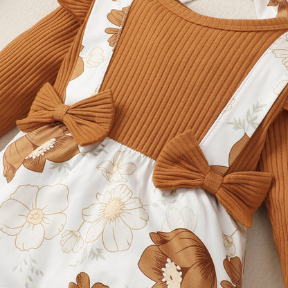 Infant Girl Floral Printed Long Sleeve Jumpsuit childrensterritory