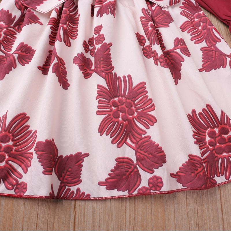 Long Sleeve Flower Princess Dress for Kids Girls childrensterritory
