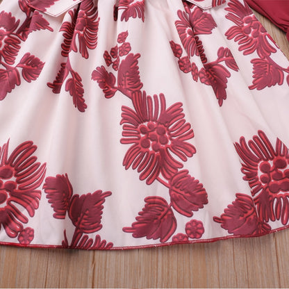 Long Sleeve Flower Princess Dress for Kids Girls childrensterritory