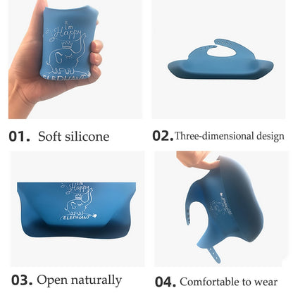 Adjustable &amp; Waterproof Silicone Baby Bibs with Pocket childrensterritory