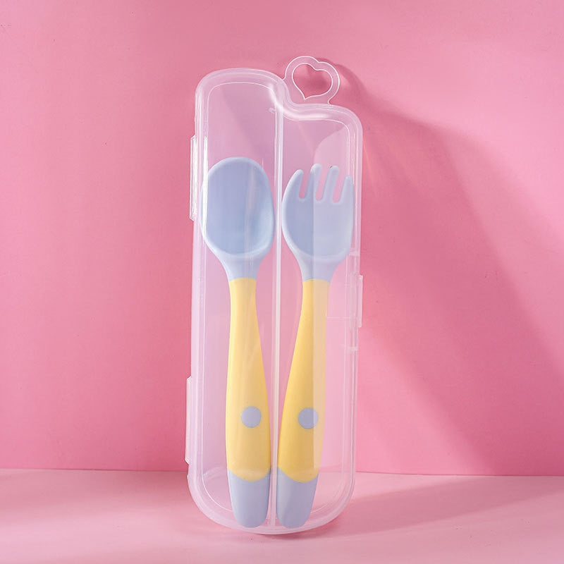 Silicone Twisting Scoop &amp; Fork Kids Tableware Set childrensterritory